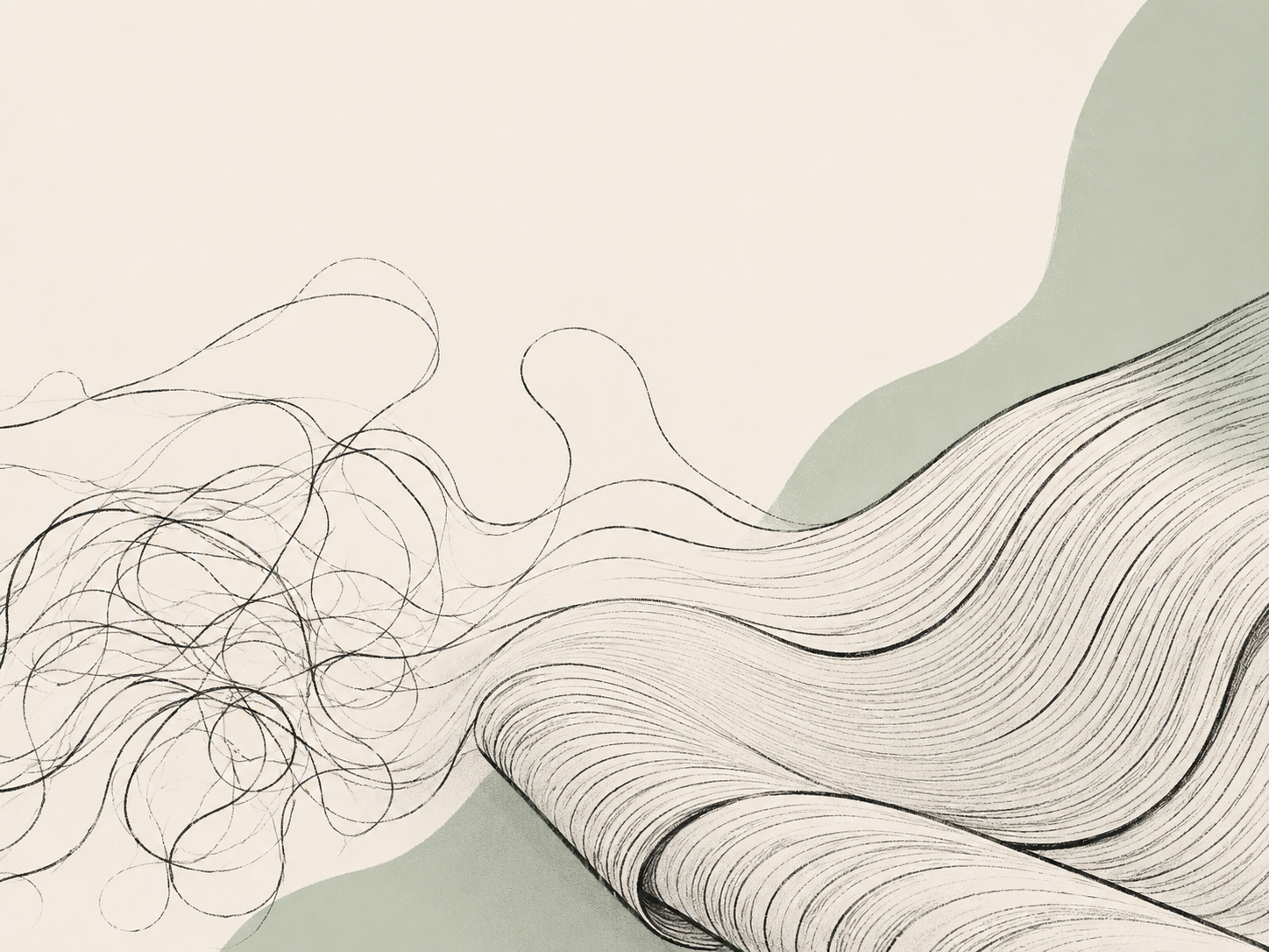 An abstract illustration of fabric rolling and unravelling