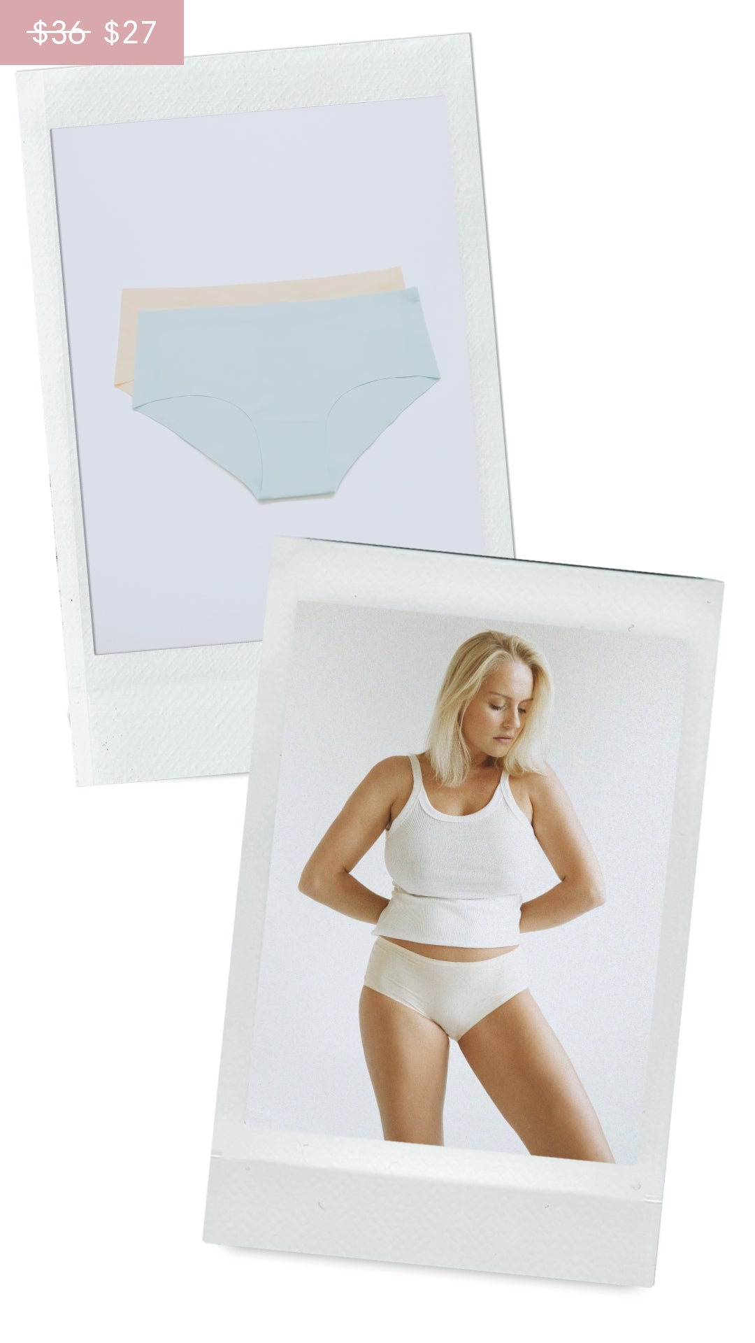 Seamless eco-conscious undies pack of 2 in light tones